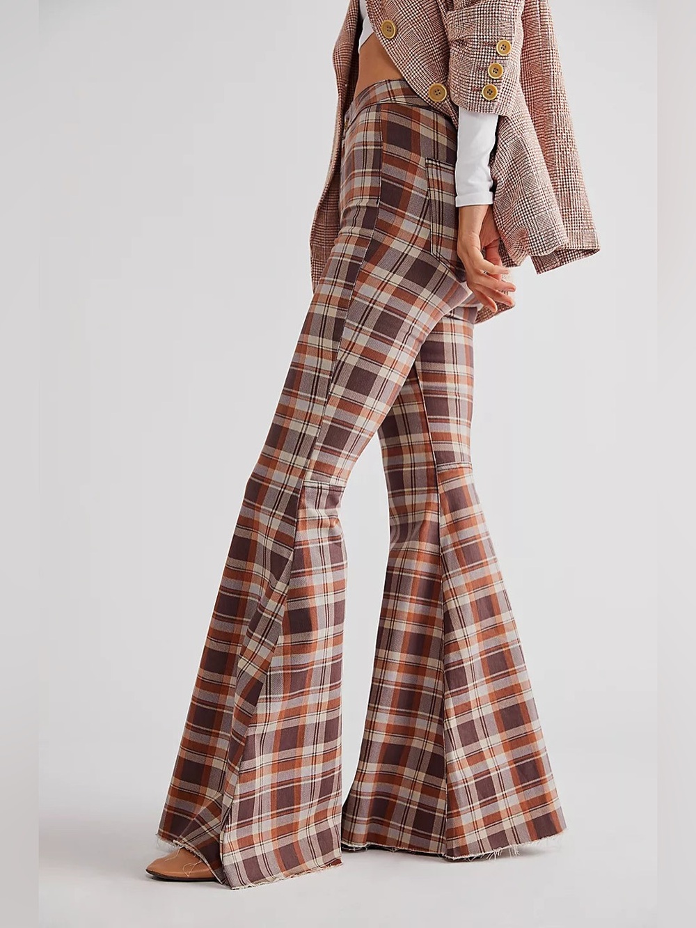 Free People Just Float On Plaid Flares - Picture 2 of 13